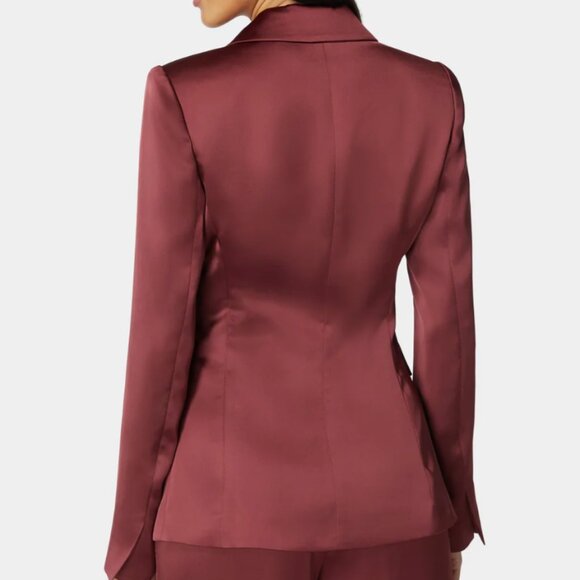 Bebe Tailored Satin Blazer sz 6 New Women Suit Jacket Business Work astro dust - Picture 4 of 12